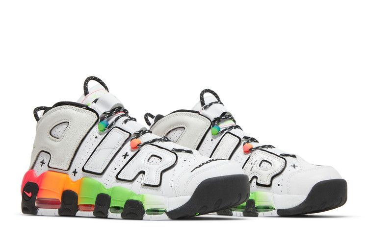 Men's Sneakers Nike Air More Uptempo Ghost White/Blue/Orange-Green