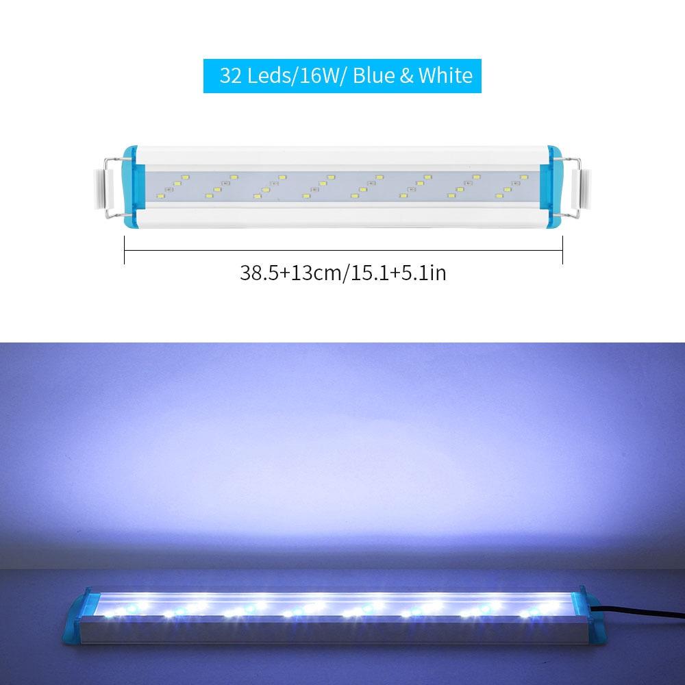 Супертонкий светодиодный светильник для аквариума, светильник для водных растений, 18-75 см, расширяемый водонепроницаемый зажим на лампе для аквариума