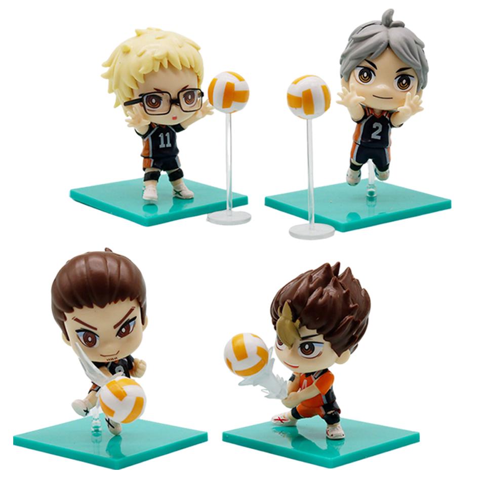 8 Pcs Haikyuu Multi-character Figures Cute Anime Desktop Decor Collectible Model Toys Children's Gifts Support