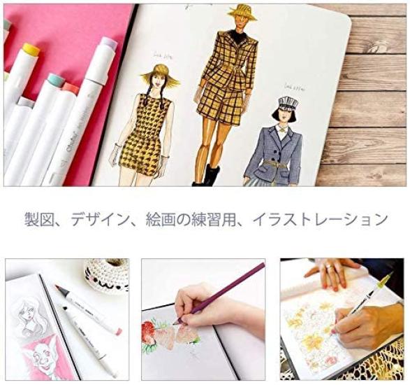 Ohuhu Тяжелый 200 г/м² 175 мм x Мини Подходит для цветной спиртовой иллюстрации и и Рождественский подарок Скетчбук, Бумага, 165 мм, Готов для маркеров,