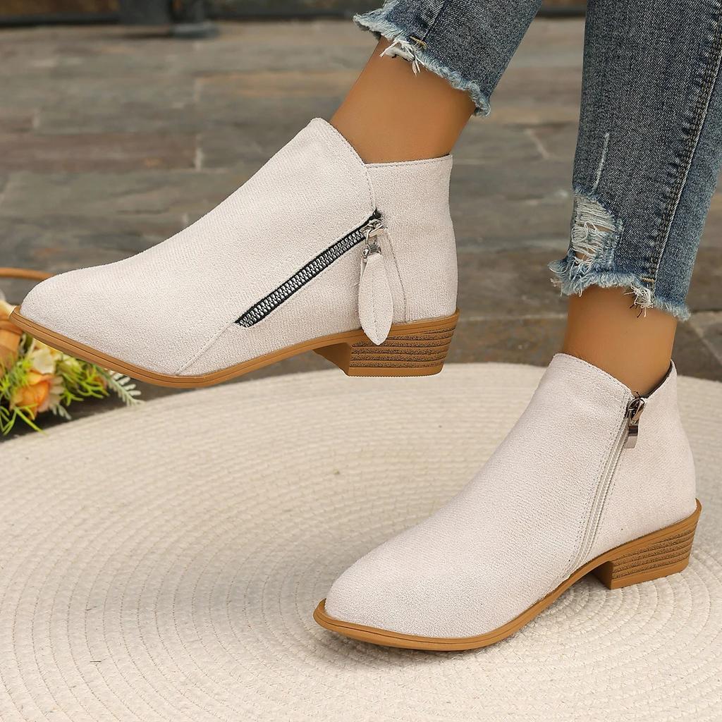 Fashion Women Ankle Boots 2024 New Square Heel Platform Boots Women Sexy High Heels Shoes Winter Casual Fashion Boots Botas De Mujer
