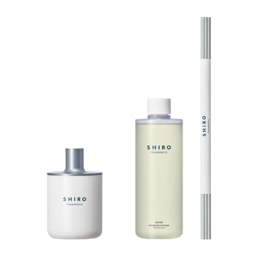 Shiro Набор аромадиффузоров Sabon (Набор из 3 предметов: Контейнер, Сменный блок и Палочки) 300 мл, Срок службы 3 месяца, Ароматизатор для комнаты