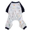 Cotton Blend Dog Pajamas Cartoon Long Sleeve Soft Breathable Easy On Off Anti Shedding Pet Clothes