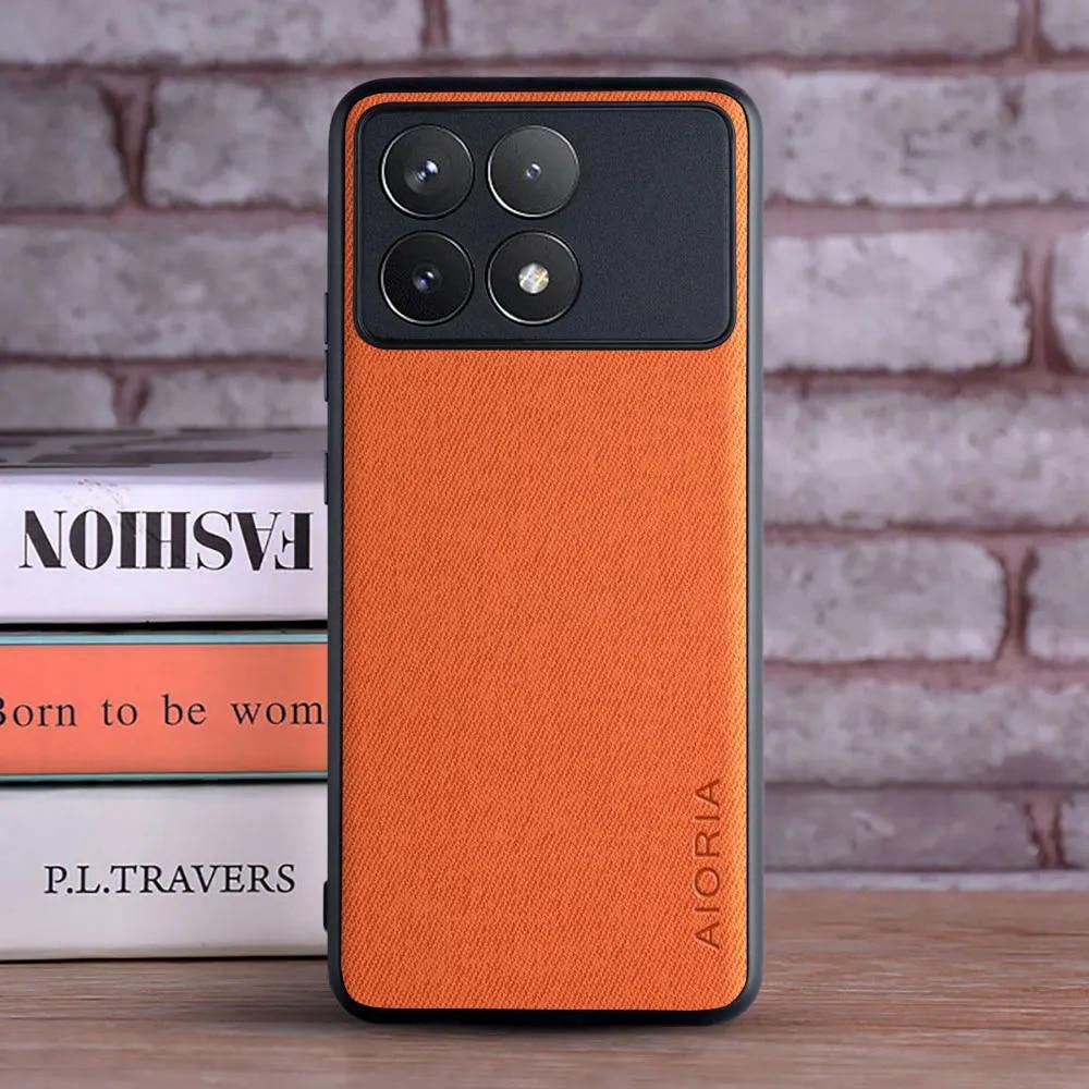 Чехол для Poco X6 Pro X6, роскошный текстильный кожаный чехол для телефона, чехол для xiaomi poco x6 pro, чехол