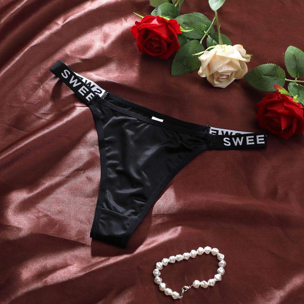 Женское новое весенне-летнее нижнее белье-стринги с низкой посадкой, дышащие, с надписью на поясе