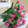 Handmade DIY Craft Silk Bunch Wedding Decoration Small Bud Rose Bridal Bouquet Artificial Flowers