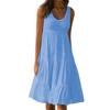 Fashion Loose Sleeveless Round Neck Beach Dress Women Elegant Casual Simple Solid Color Party A-line Suspender Midi Dresses Women's Clothing