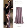 Woman Satin Skirt Women High Waist Long Skirts For Women Summer Black Midi Skirt Office Elegant Women's Skirts