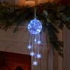 Durable Plastic Baubles LED Hanging Christmas Ornament, Icy Glow Sparkling Snowflake Cascade Decoration, Reusable Festive Ornaments Winter Lighted