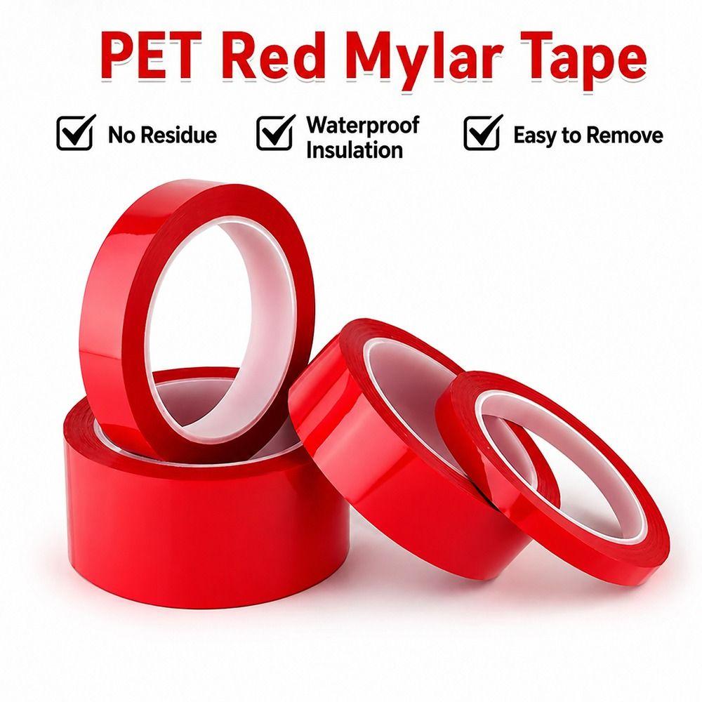 Red Marking Tape 66 Meters Adhesive Coded Tape High Insulate Marker Line Tape