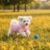 Lotus Leaf Edge Pet Base Dress Soft Comfortable Lover Pattern Pet Princess Dresses Solid Color Dog Skirt Shirts Party