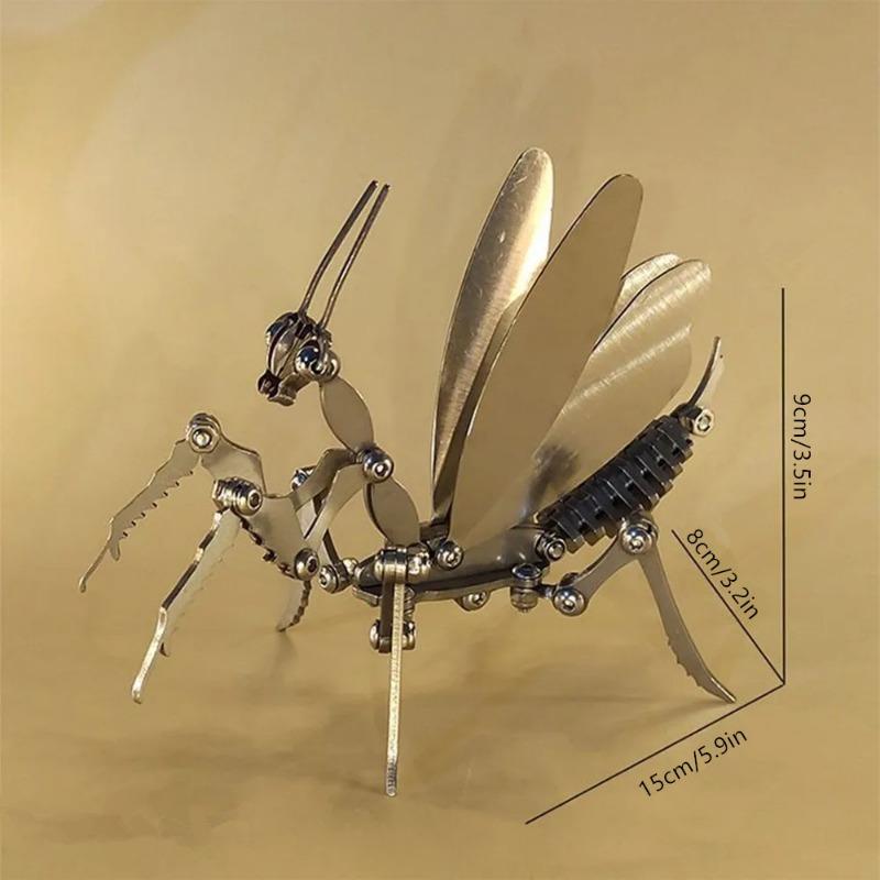 1 шт., набор для самостоятельной сборки модели механического насекомого из нержавеющей стали «Богомол», ручная сборка, украшения, подарки из металла