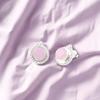 Rose Chalcedony Gemstone 925 Sterling Silver Jewelry Handmade Women Studs 0.62" EE-125-18