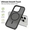 Case + 2 Tempered Glasses for iPhone 16 Pro, Hybrid Protection with Translucent Matte Black Magnetic Ring