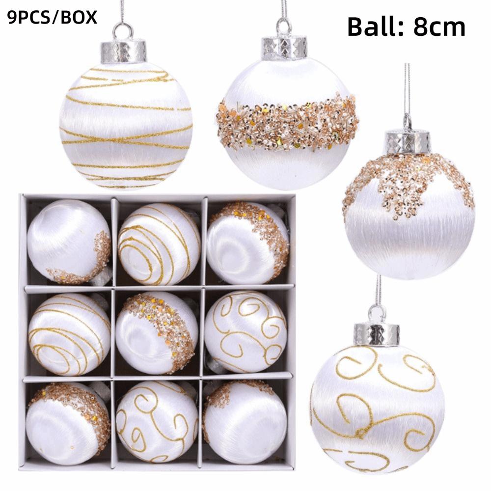 16Pcs/set 8 CM Christmas Tree Ornaments 9 Pcs Xmas Tree Decorations Home Decor
