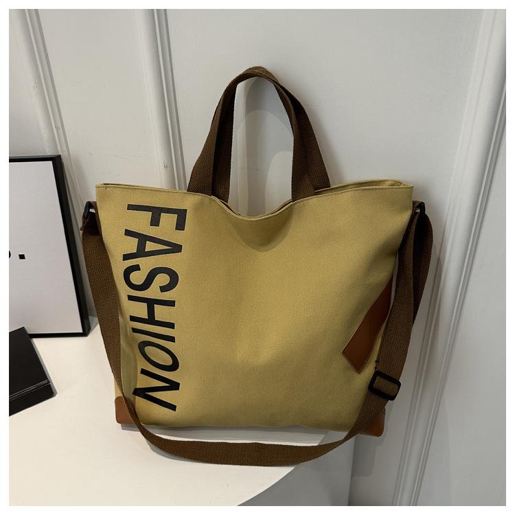 Новинка 2024 года, модная повседневная сумка большой емкости, универсальная парусиновая сумка через плечо, сумка для покупок