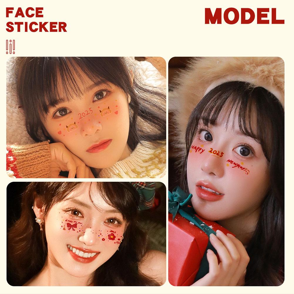 2025 Макияж на Праздник Весны Наклейка на лицо Временные Водонепроницаемые Наклейки для лица Милая Наклейка Тату H3J6