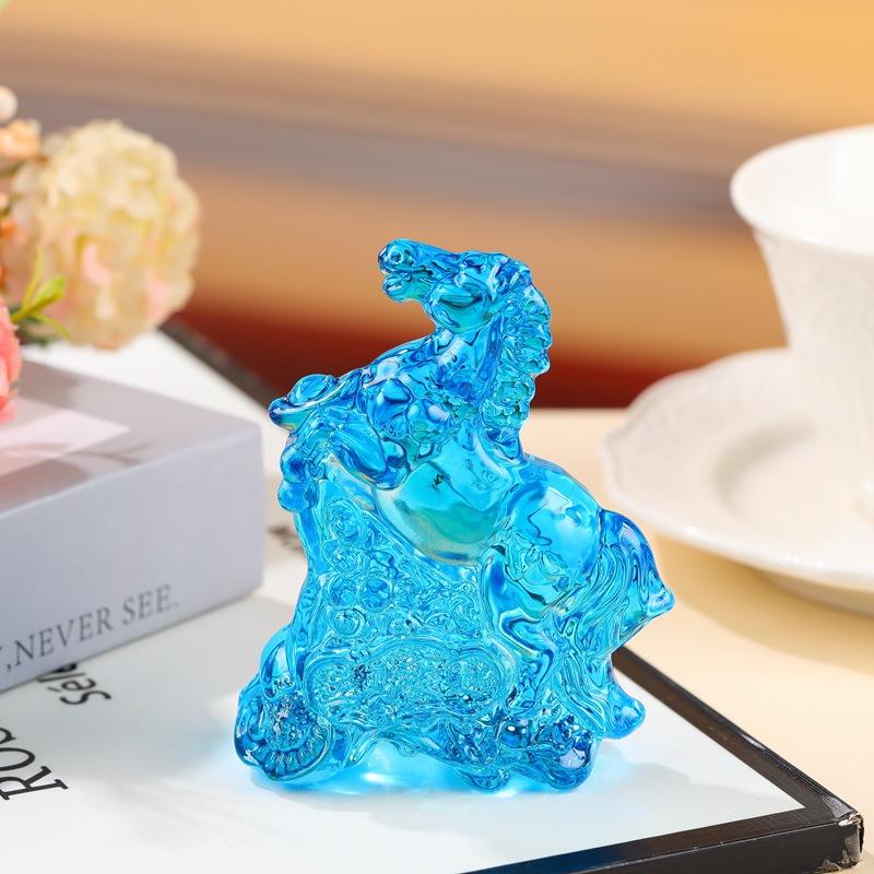 2026 Статуэтка Лошади по Зодиаку Коллекция Фэн-шуй Хрустальный Ловец Солнца Роскошный Декор для Дома Настольное Украшение