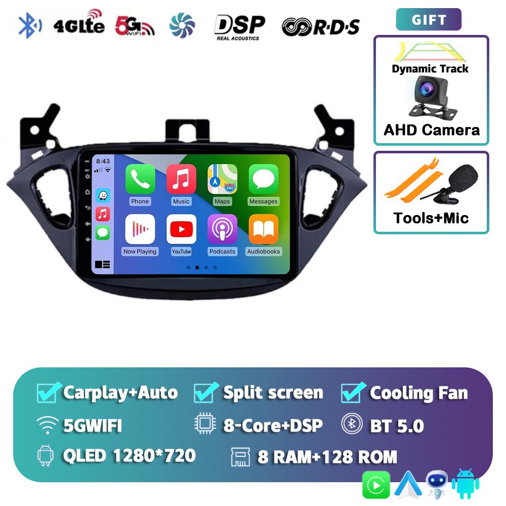 Android 14 Carplay Auto для Opel Corsa 2015-2019 для Opel Adam 2013-2016 автомобильный радиоприемник GPS мультимедийный проигрыватель DSP стерео 2din 2 Din