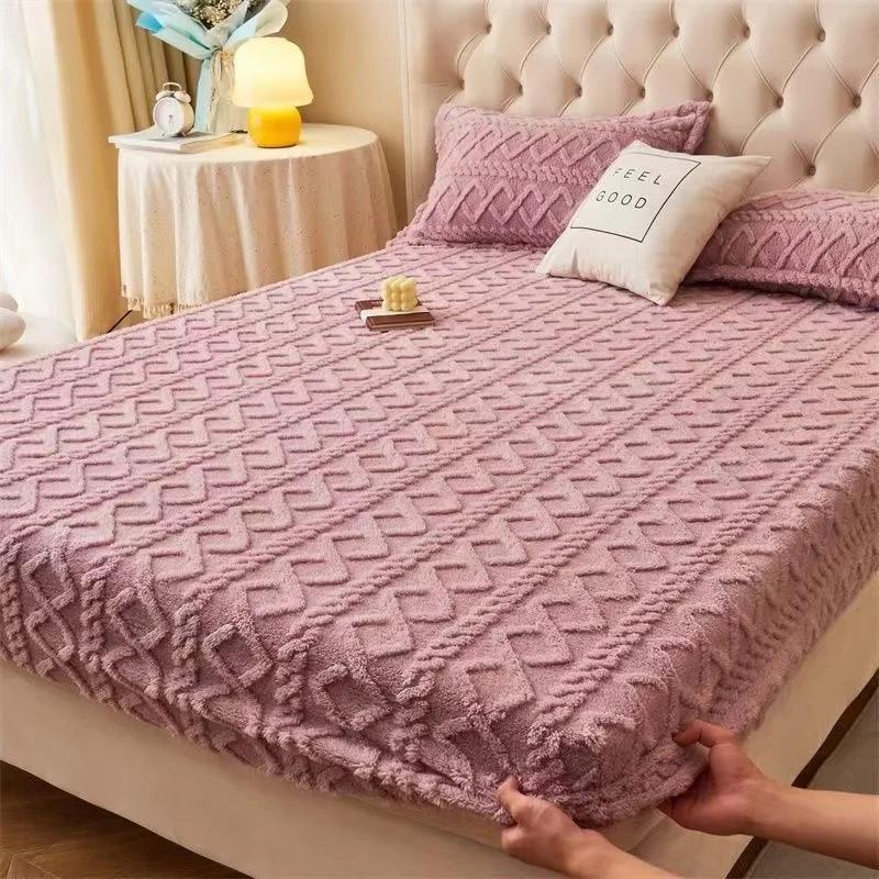 150x200/180x200/200x220 см Коралловая бархатная простыня Покрывало молочный бархатный защитный чехол для матраса Зимнее плюшевое изоляционное покрывало