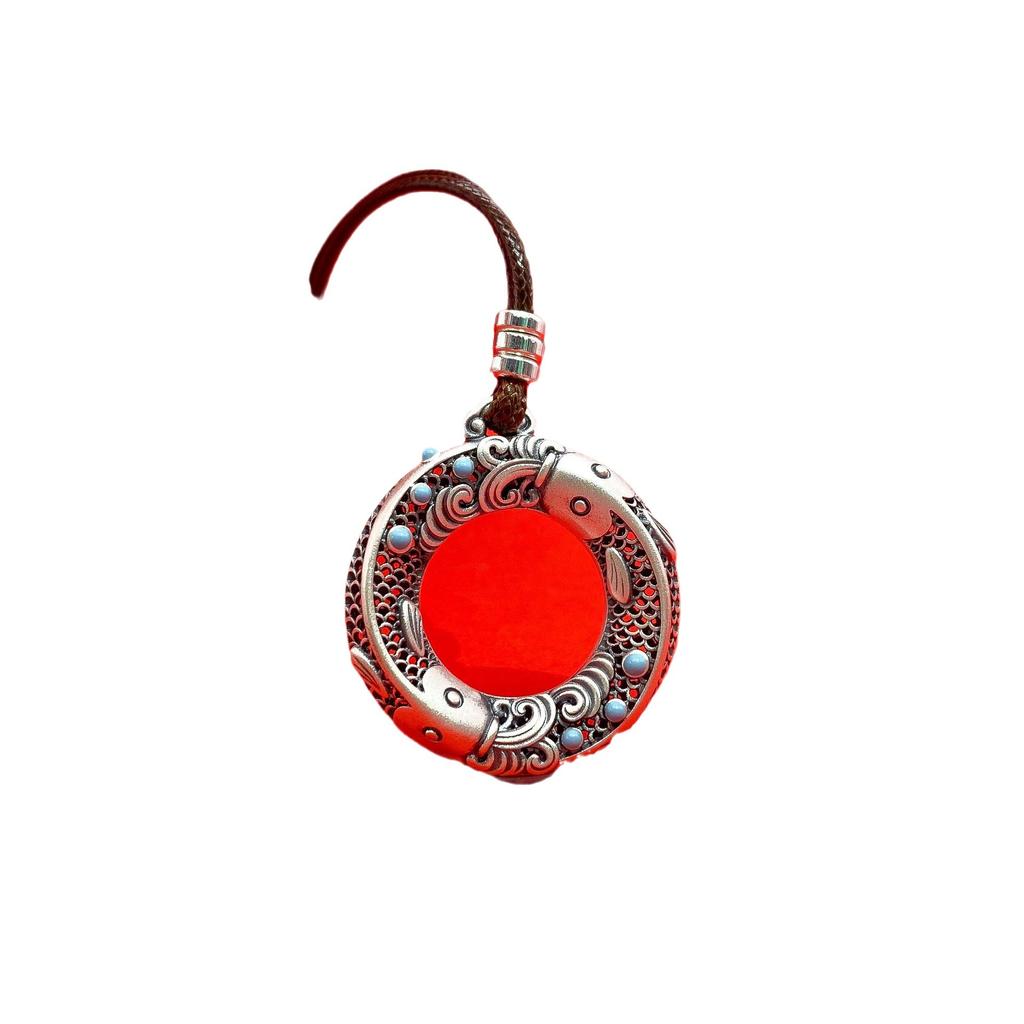 Ожерелье из стерлингового серебра S999 с кои-пингом и пряжкой в ​​стиле ретро в стиле ретро