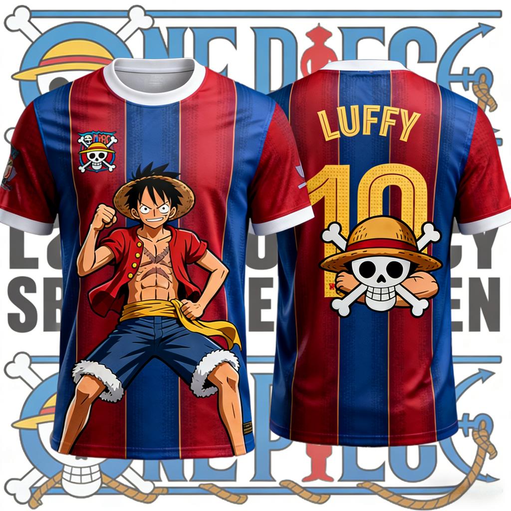2026 Summer One Piece Luffy Retro 3D Print T-Shirt Sports Short Sleeve Tee for Adults & Kids, Anime Athletic Top Y2k