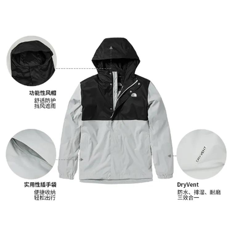 THE NORTH FACE Urban Exploration Waterproof , Windproof , Breathable Windbreaker Jacket Men's Black Gray (Unisex) Windbreaker Jackets