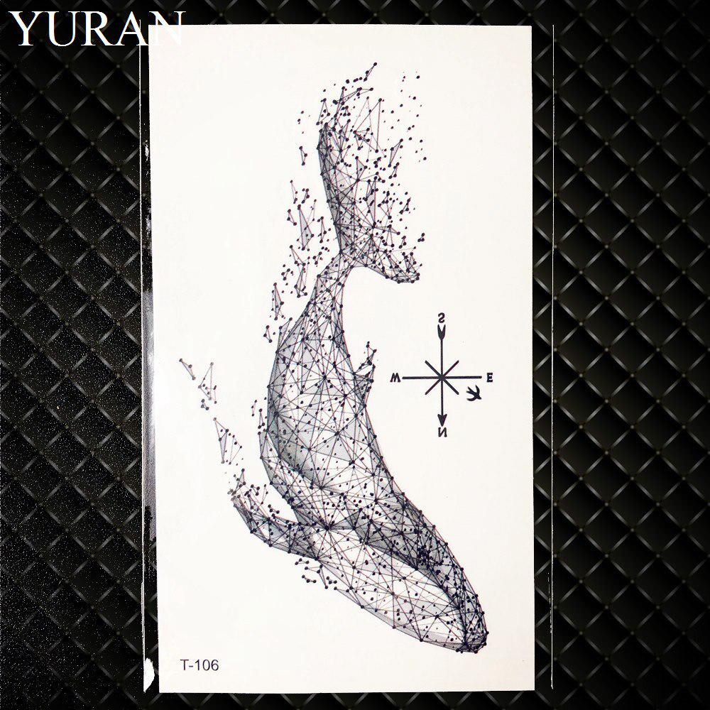 1PC Sexy Feather Words Black Letter Temporary Tattoo Body Art Drawings Sticker Hand Tatoo Childrens