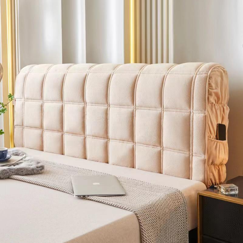 Роскошный супермягкий плюшевый стеганый чехол на голову кровати, универсальный бархатный защитный чехол на спинку кровати, утолщенный стеганый чехол на изголовье кровати