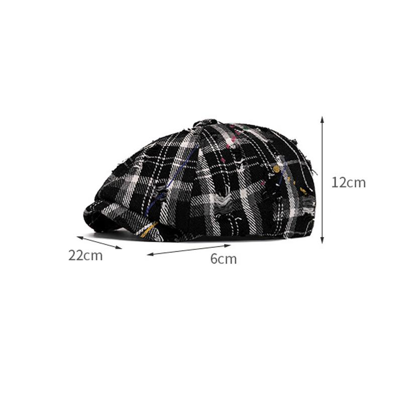 Кепка в клетку в стиле ретро, женская восьмиугольная кепка, весна-лето, кепка газетчика