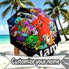 Custom Name Personalized Game Rainbow Friends Print Umbrella, Auto Open Close, 8‑Rib Sturdy Frame, Commute Camping Hiking Use, Birthday Gift
