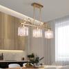 TRAZOS Modern Chandelier Sputnik Lamps Semi-embedded Ceiling Lamp Brushed Antique Gold Lighting Crystal Nordic Home Decoration