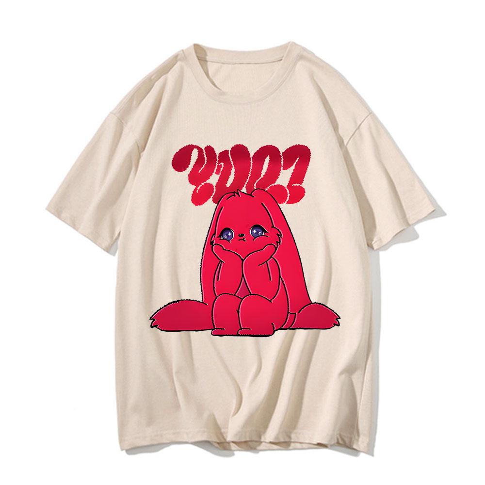 Yuqi 1-й мини-альбом YUQ1 футболка с принтом «Тот же кролик» Kawaii мода с круглым вырезом хлопковые топы футболка одежда для пар