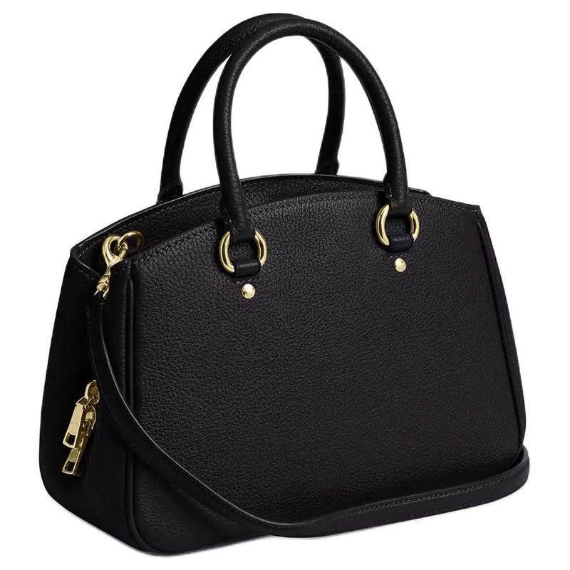 Coach Женская черная сумка на плечо Savannah 28 с логотипом из фактурной кожи, большая
