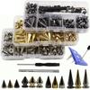 80 Sets DIY Decoration Clothes Spikes Kit Mixed Size Back Studs & Spike Cone Screw Leather Craft