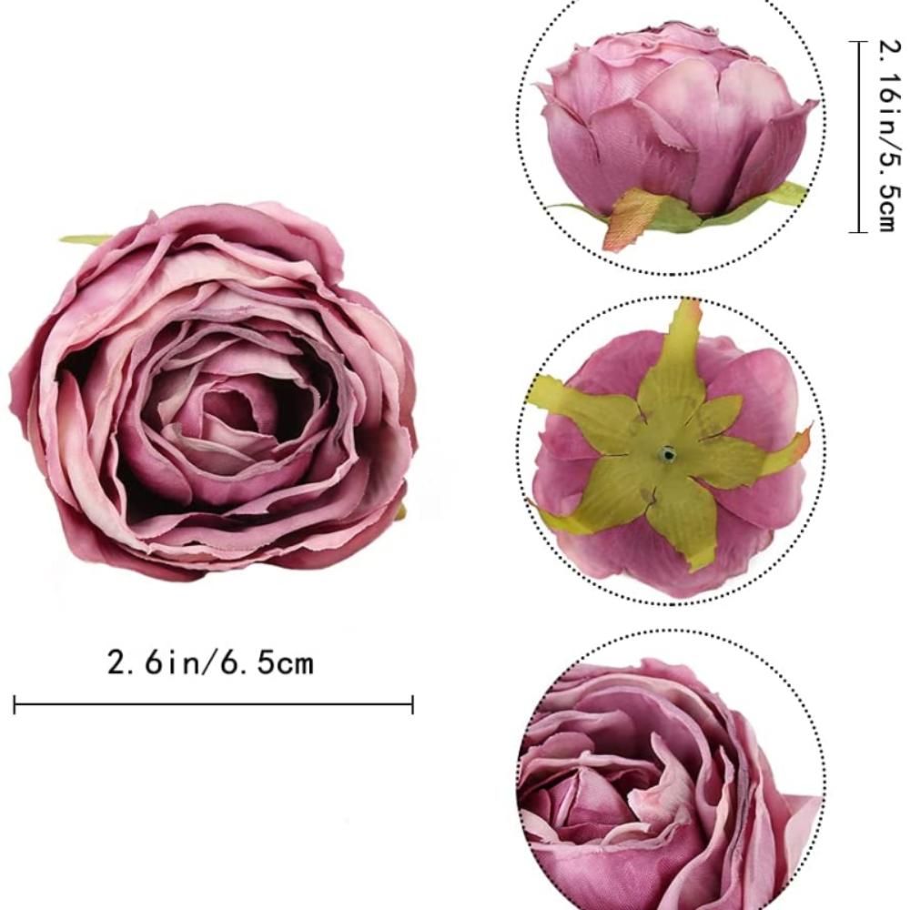 25 Pieces White Rose Artificial Flower Head Vintage Dried Flower Artificial Rose Head Silk Fake Rose for Wedding Centerpiece Decoration