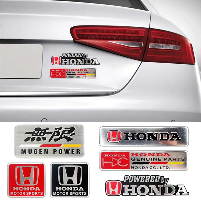 hbdf4 Car Logo Aluminum Label Stickers Decorative Accessories For Honda Civic Fit Jazz Accord Pilot CRV Odyssey Passport City Shuttle