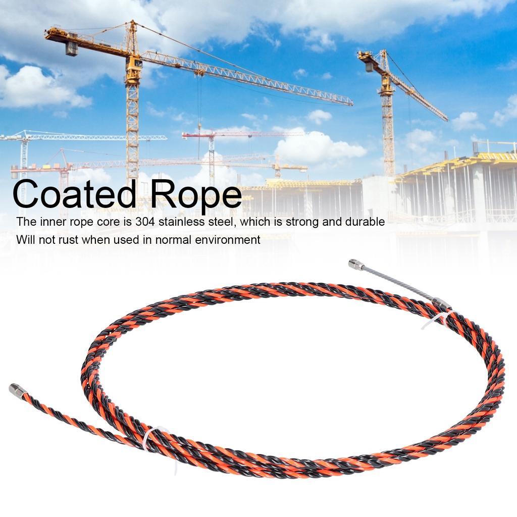 5m Coated Wire Red Black Double Strand Rope Stainless Steel for Elevator Tower Crane