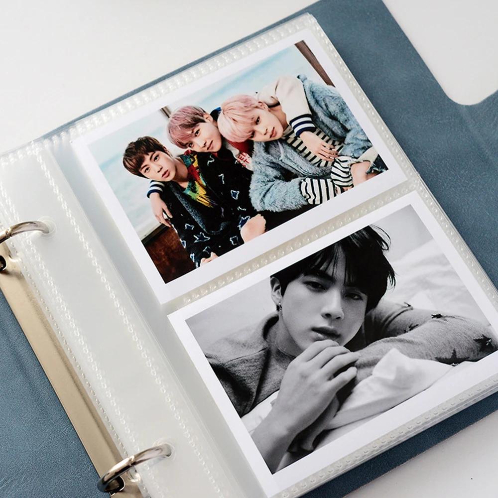 3/5 Inches Leather Photo Album Kpop Card Binder Family Anniversary Travel Photocard Memory Record Collect Book for Fujifilm