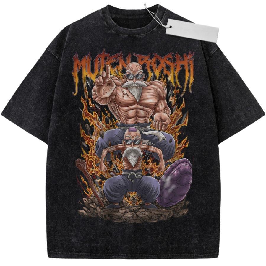 Unisex Washed Black Vintage Tshirt One Piece Nico Robin Highquality Fabric for Home Leisure Travel Shopping