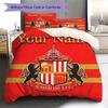 Custom Name Sunderland FC Crest Bedding,Quilt Set Quilt Cover Pillowcase Home Birthday Gift (1 * duvet cover + 2 * pillowcase, without core)