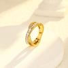 Temperament and High-end Zircon Cross Titanium Steel Ring Women's High-end Index Finger Trendy Ring