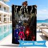 Custom Name Toilet Heart In Space Adventure Microfiber Beach Towel, Lightweight for Summer Travel, Swimming Pool Fan Gift
