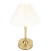 Cordless LED Table Lamp with Fabric Shade 2700k Warm Light Vintage Rechargeable Dimmable Nightstand Desk Light for Bedside Bedroom