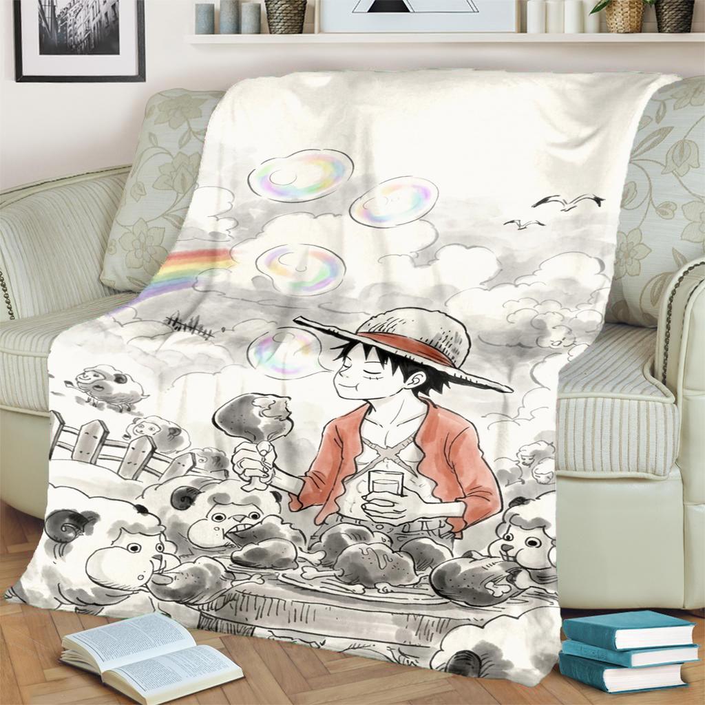 "ONE PIECE" Design Flannel Blanket Warm Comfortable for Sofa, Bed, Bedroom, Chair, Picnic and Travel