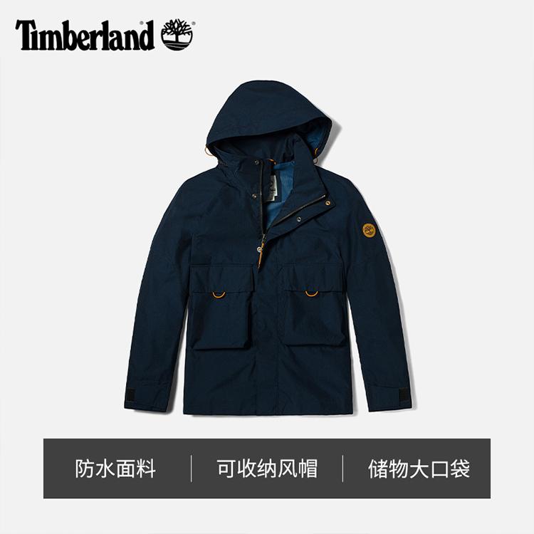 Timberland Мужские ветровки Темно-синие с капюшоном Умеренные A24YY-433