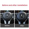 DHP3  Carbon Fiber Car Steering Wheel Cover Stickers Auto Decorative Decals for Mercedes Benz New B/C/E Class A Class C200L GLC GLK