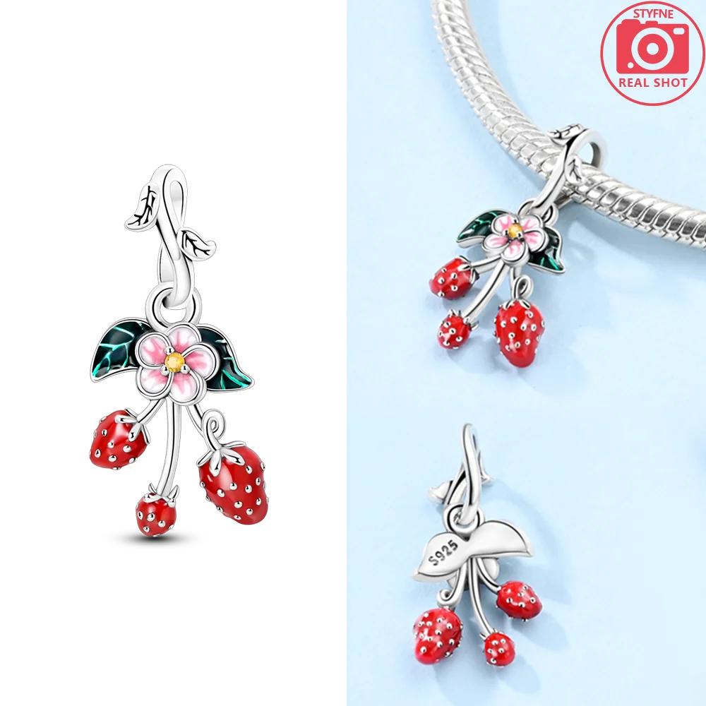 Copper Cherry Strawberry Avocado Fruit Original Charms Beads Fit Charms Pendant For Woman Jewelry Making Fine Gift