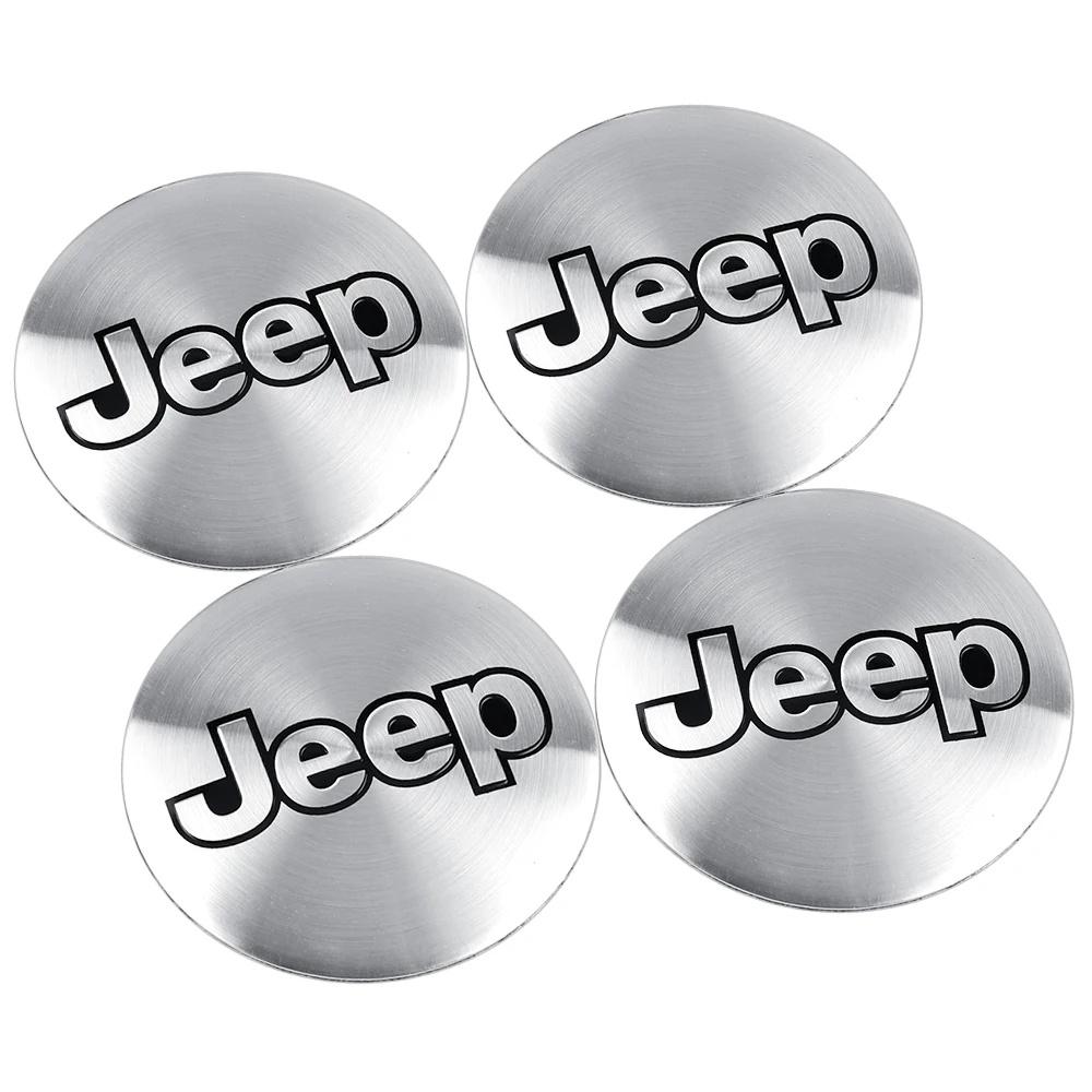 4PCS 56mm Car Wheel Hub Center Cap Sticker for Jeep Renegade Wrangler JK JL Grand Cherokee Compass Patriot Rim Logo Cover