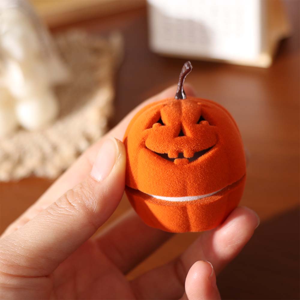 Storage Pumpkin Rings Box Anti-collision Flannel Jewelry Organizer Halloween Jewelry Box Propose